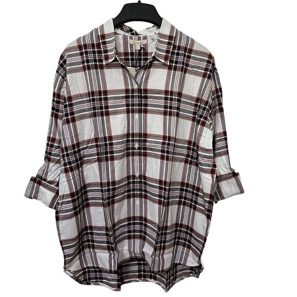 Barbour Womens Bethwin Cloud Check Button Up Shirt Size 8 Holiday Plaid NWT - Picture 1 of 8